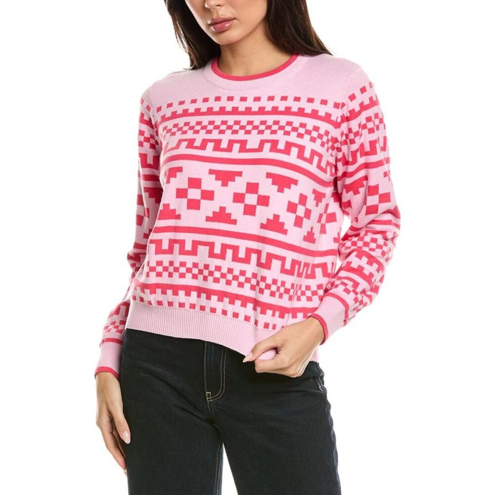 Brodie Cashmere Womens  Fairisle Cashmere-Blend Sweater, Pink